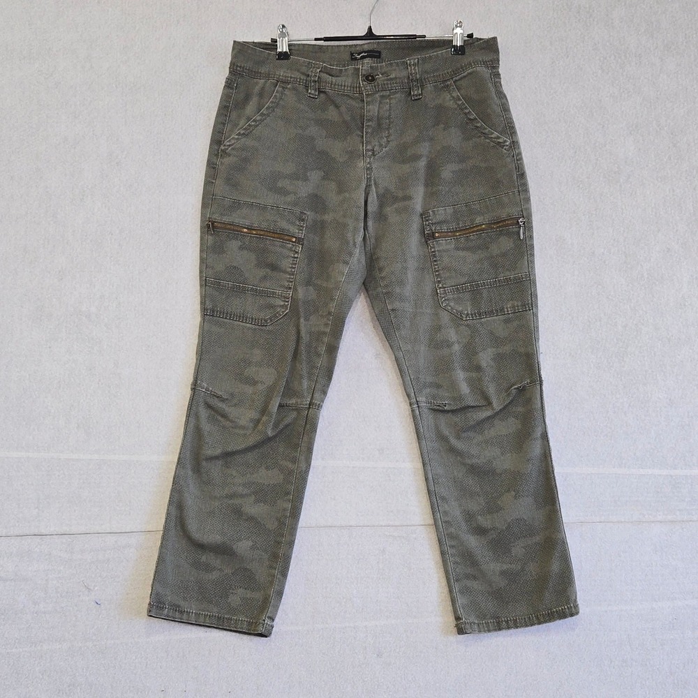Supplies Womens Size 8 Green Camo Snake Skin Print Cargo Pants B370